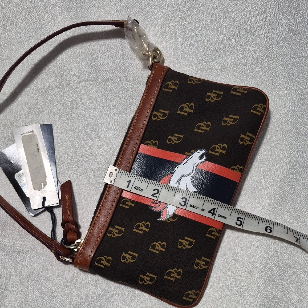 Dooney and Bourke Denver Broncos Logo Wristlet Purse Clutch Zipper with Handle - Picture 6 of 6